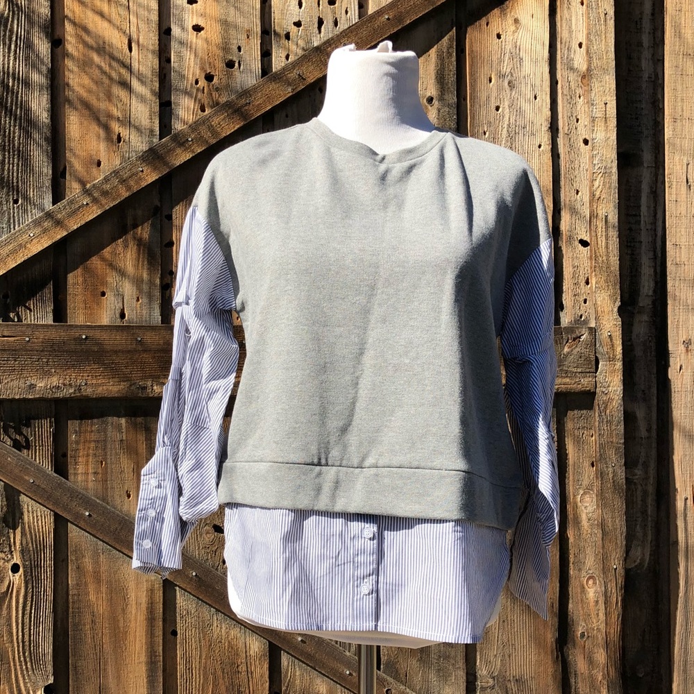 New Mello Day gray sweatshirt and top